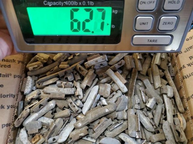 62 LBS Of Scrap Lead Wheel Weights - Image 2