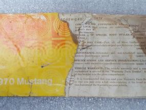 Owners Manual (Rough Condition) For 1970 Mustang