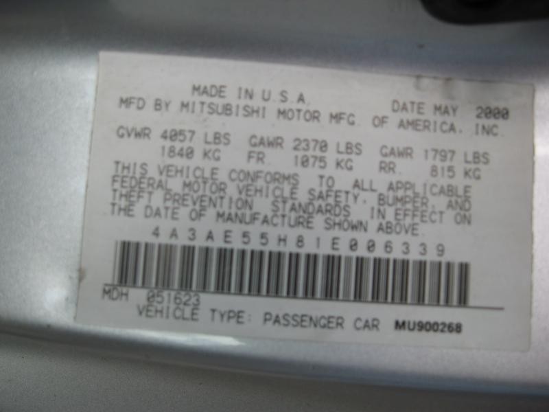 2001 Mitsubishi Eclipse Spyder GT (AA0120) Part Out