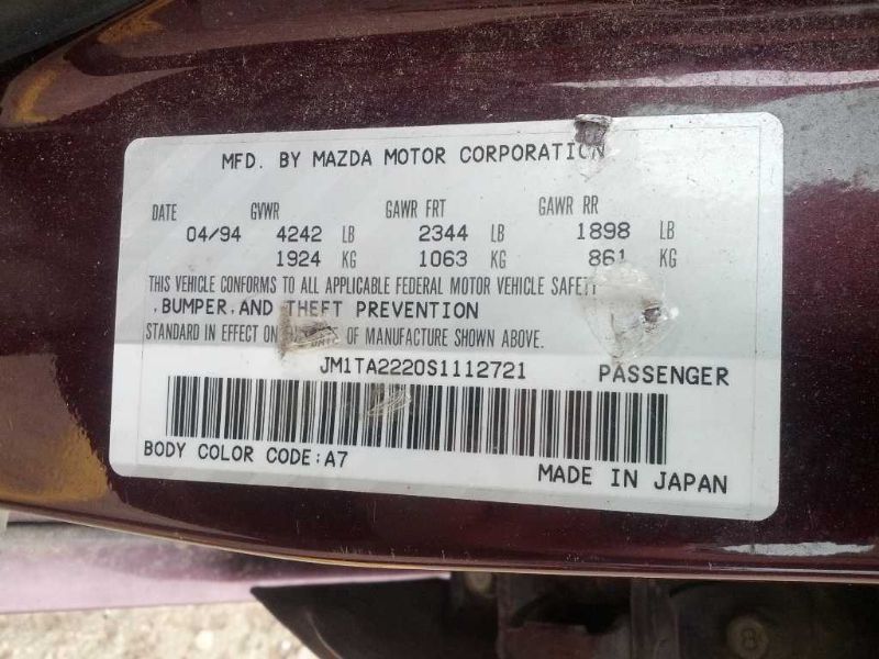 1995 Mazda Millenia S (AA0139) Part Out