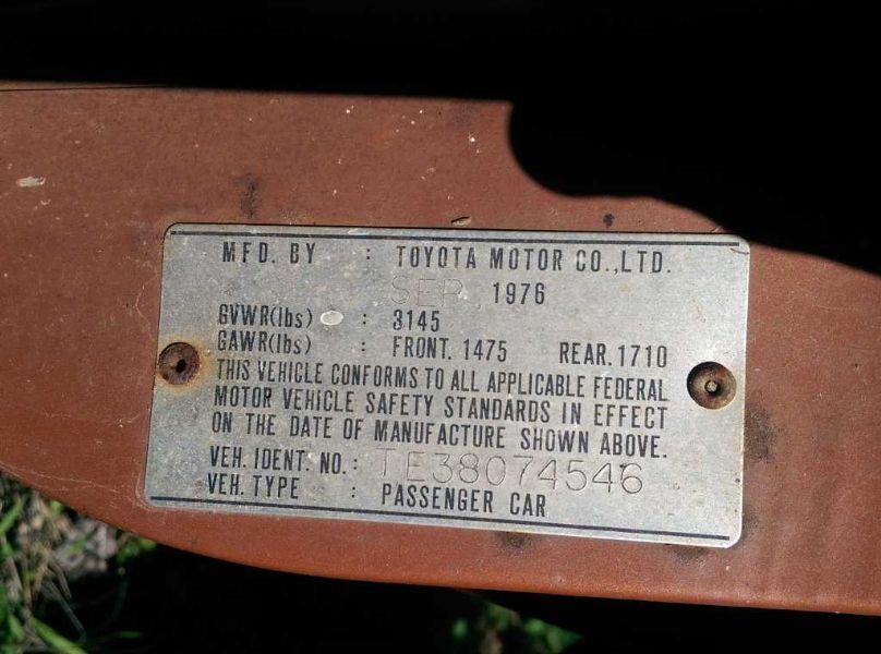 1977 Toyota Corolla (AA0159) Part Out