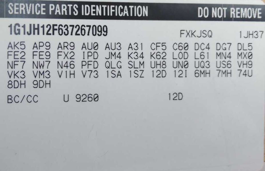 2003 Chevrolet Cavalier LS Sport (AA0209) Part Out