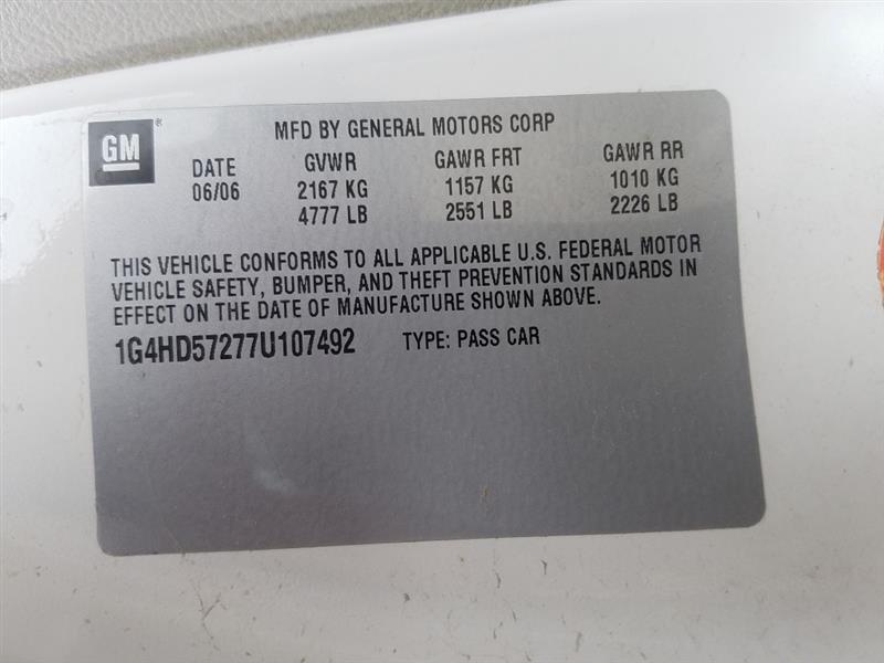 2007 Buick Lucerne CXL V6 (AA0243) Part Out