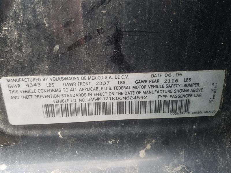 2006 Volkswagen Jetta 2.0T (AA0251) Part Out