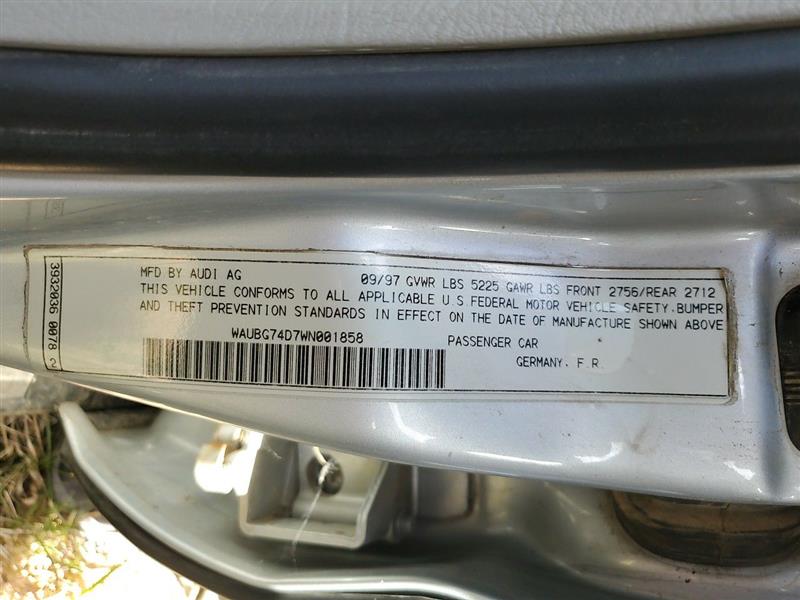 1998 Audi A8 Quattro (AA0288) Part Out